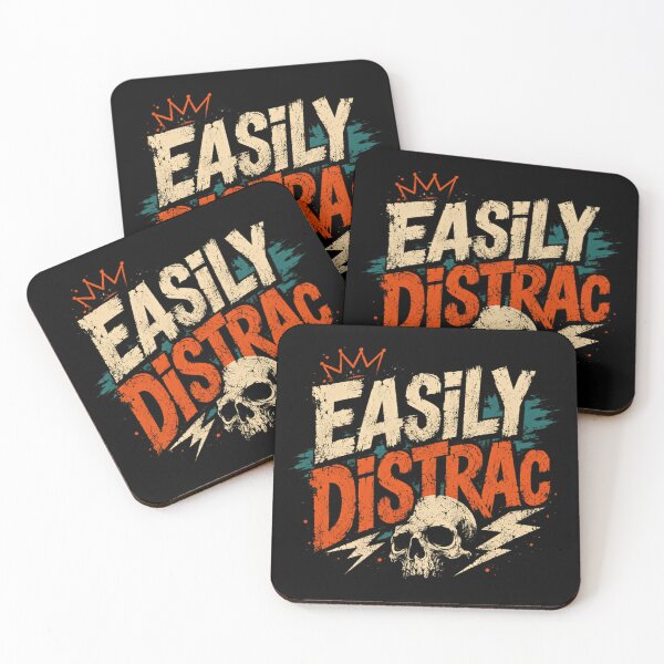 Item preview, Easily Distrac Personality Humor Neurodivergent Awareness designed and sold by SkeletonsDanger.