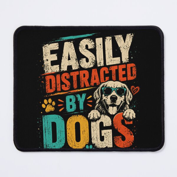Item preview, Easily Distracted By Dogs Dog Lover Golden Retriever Pet Owner designed and sold by SkeletonsDanger.