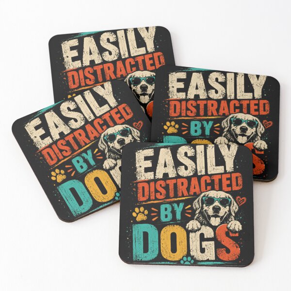 Item preview, Easily Distracted By Dogs Dog Lover Golden Retriever Pet Owner designed and sold by SkeletonsDanger.