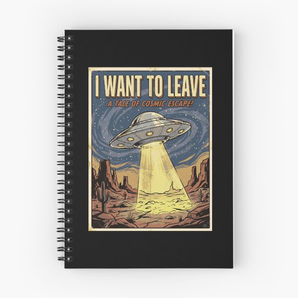 Item preview, I Want To Leave Retro UFO AUG-350 designed and sold by noberic.