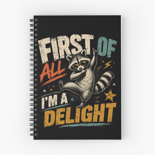 Item preview, First Of All I'm A Delight Funny Raccoon Sarcastic Animal Lover designed and sold by SkeletonsDanger.