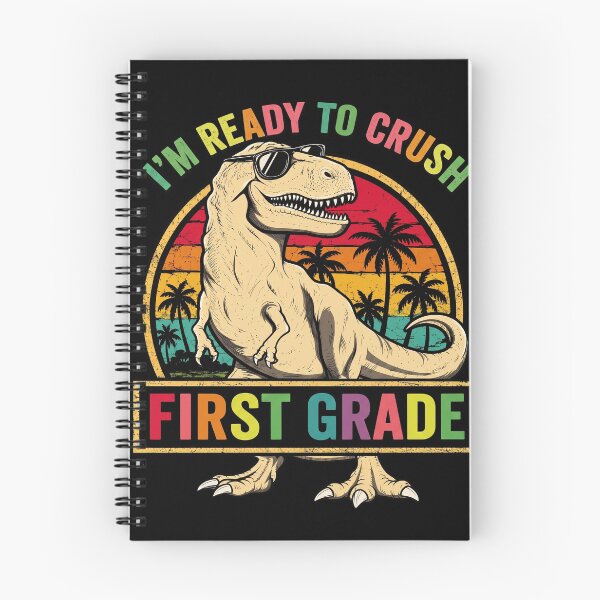 Item preview, Ready to Crush First Grade TRex Dinosaur Retro Sunset designed and sold by Vermanartist.
