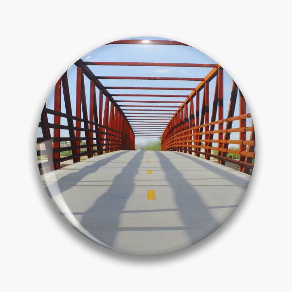 Item preview, Rust Steel Truss Footbridge Geometric Architecture Photo designed and sold by SiliconValleyUS.