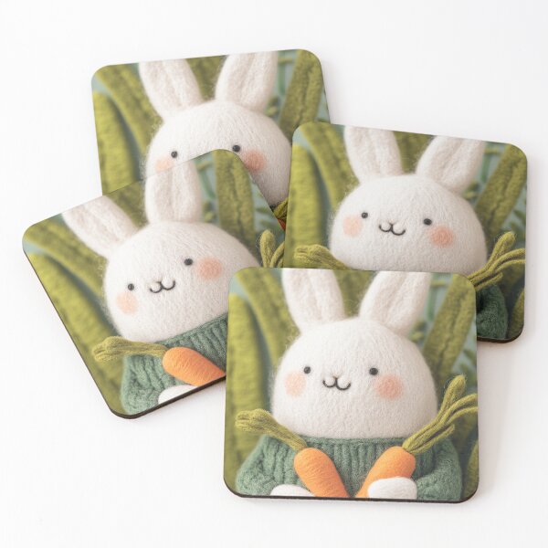 Item preview, Cute Needle Felted Bunny with Carrots designed and sold by blairvina9028.