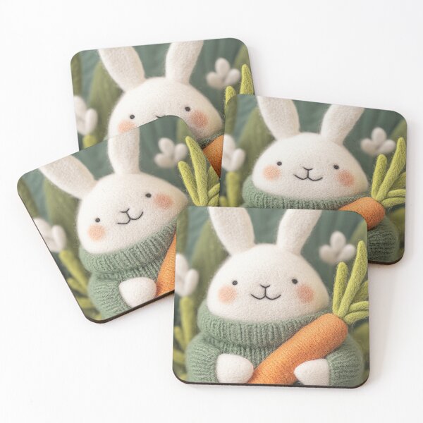 Item preview, Cute Needle Felted Bunny with Carrots designed and sold by blairvina9028.