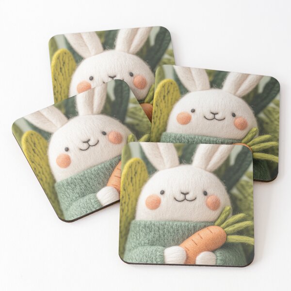 Item preview, Cute Needle Felted Bunny with Carrots designed and sold by blairvina9028.