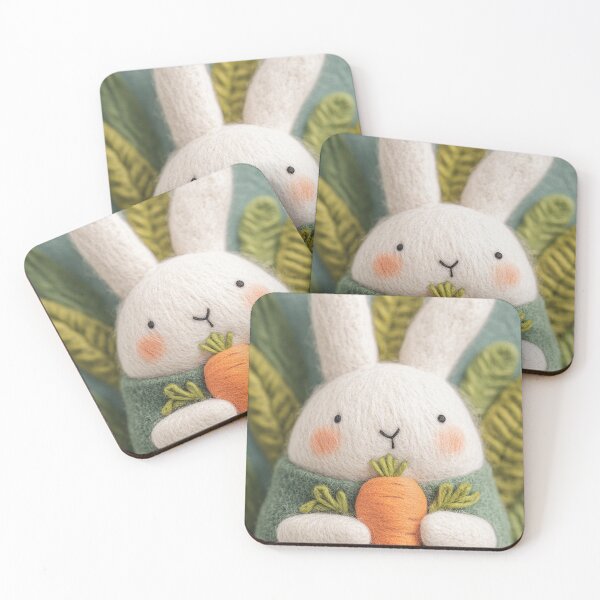 Item preview, Cute Needle Felted Bunny with Carrots designed and sold by blairvina9028.