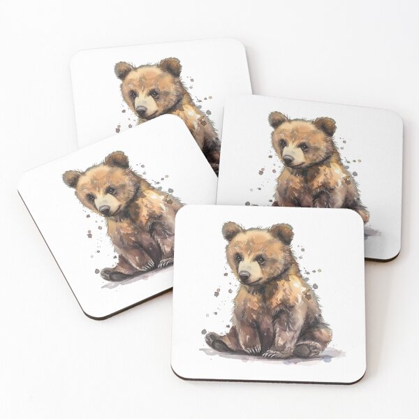 Item preview, Bear Cub | Cute Woodland Animal Watercolor Art designed and sold by Mandayartstudio.