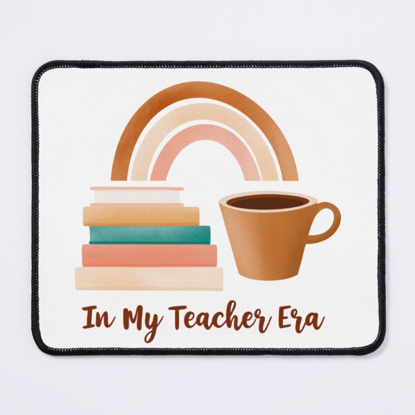 Item preview, In My Teacher Era: Cozy Teacher Coffee Mug With Books and Pastel Rainbow Illustration designed and sold by KanDa-Shop.