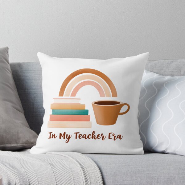 Item preview, In My Teacher Era: Cozy Teacher Coffee Mug With Books and Pastel Rainbow Illustration designed and sold by KanDa-Shop.