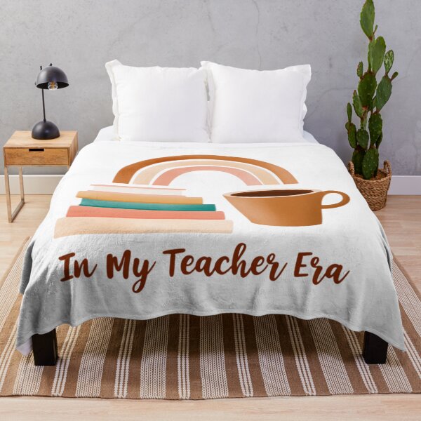 Item preview, In My Teacher Era: Cozy Teacher Coffee Mug With Books and Pastel Rainbow Illustration designed and sold by KanDa-Shop.