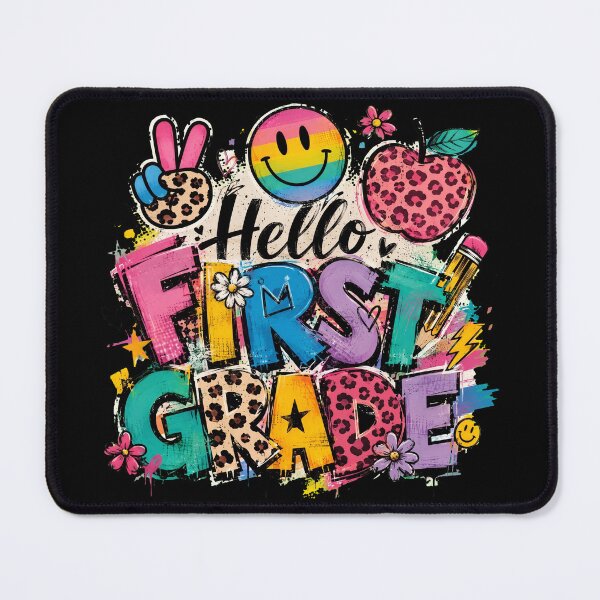 Item preview, Hello First Grade Retro Leopard Rainbow Back To School designed and sold by Vermanartist.