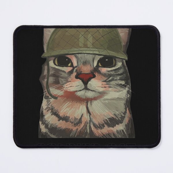 Item preview, Serious Feline Soldier In Helmet Portrait designed and sold by Eowcat.