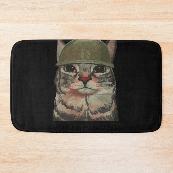 Item preview, Serious Feline Soldier In Helmet Portrait designed and sold by Eowcat.