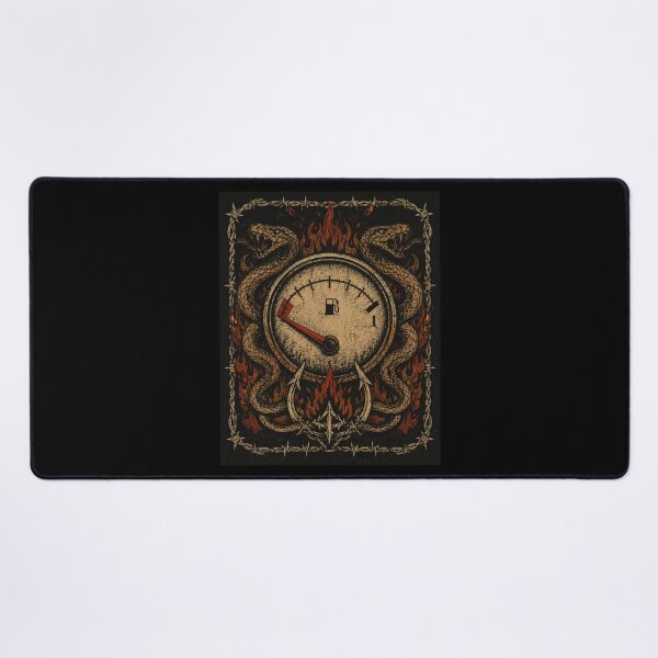 Item preview, Fuel Gauge Red Zone — Vintage 90s Metal Fan Art Gothic Rock Design designed and sold by Fanverse Merchandise.