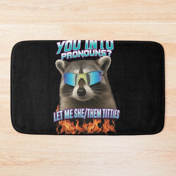 Item preview, Raccoon Pronouns Shades Flames Attitude designed and sold by Eowcat.