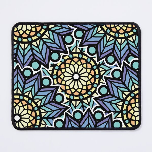 Item preview, Blue And Yellow Mandala Stained Glass Pattern designed and sold by NikBrin Prevail .