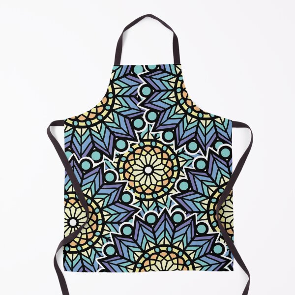 Item preview, Blue And Yellow Mandala Stained Glass Pattern designed and sold by NikBrin Prevail .