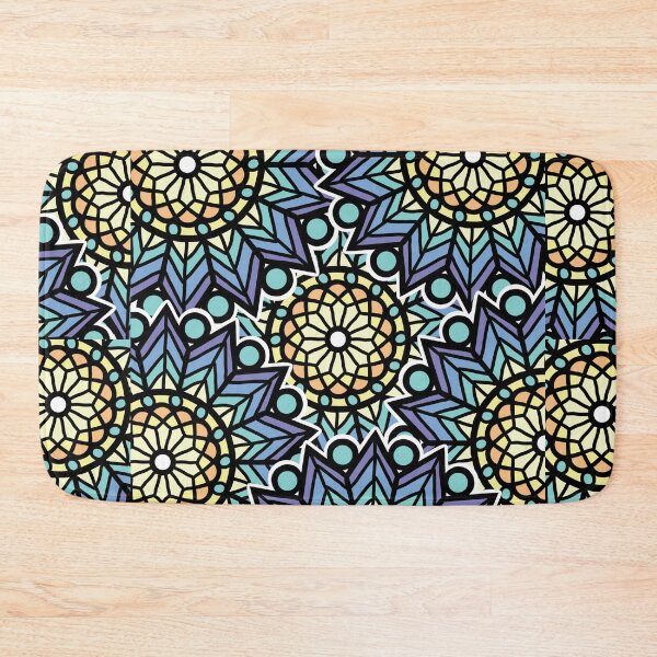 Item preview, Blue And Yellow Mandala Stained Glass Pattern designed and sold by NikBrin Prevail .