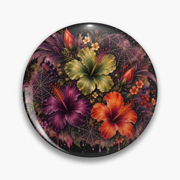 Item preview, Gothic Halloween Hibiscus Dark Floral - Spooky Spiderweb Watercolor Botanical Art designed and sold by IamNolmo.