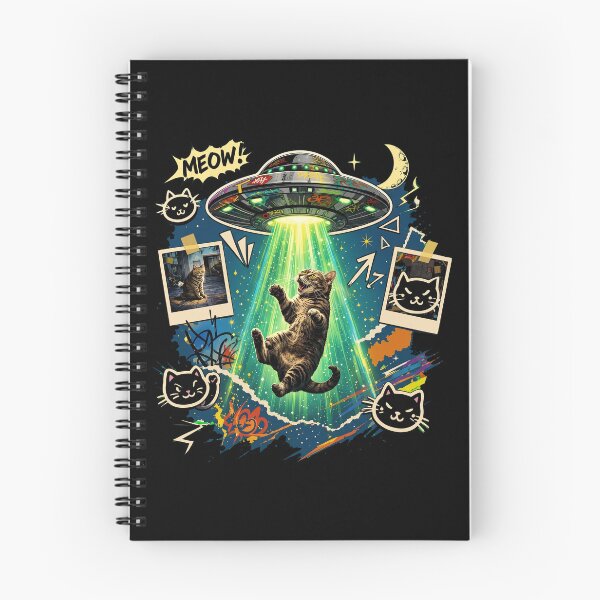 Item preview, Funny Cat UFO Abduction Retro Comic Book Graffiti Art designed and sold by Vermanartist.