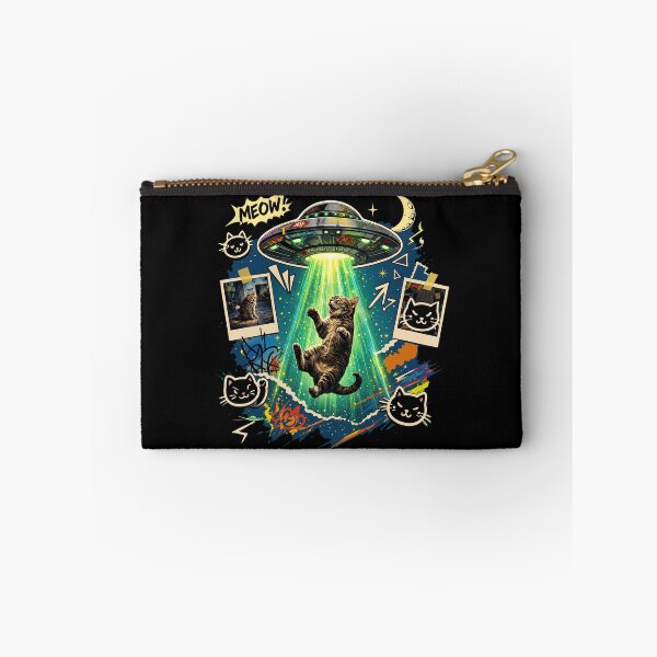 Item preview, Funny Cat UFO Abduction Retro Comic Book Graffiti Art designed and sold by Vermanartist.