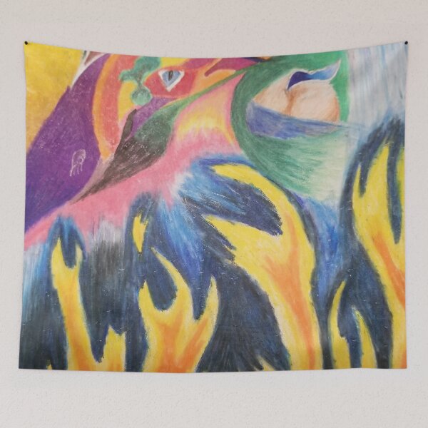 Item preview, Cascading — Abstract Fire and Water Drawing designed and sold by LizzyPrittyArts.