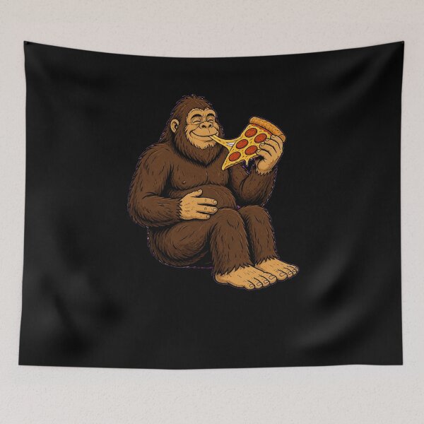 Item preview, Funny Bigfoot Pizza Eating Sasquatch Food Lover Cartoon designed and sold by CG Studio.