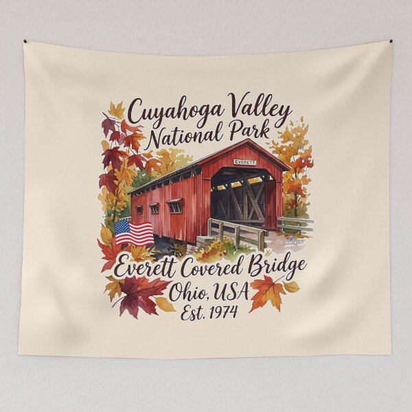 Item preview, Everett Bridge Fall Watercolor designed and sold by EvergreenPark - Tee Studio.