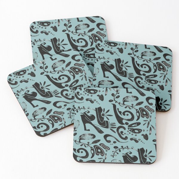 Item preview, Turquoise Folk Pattern designed and sold by wissal.studio.