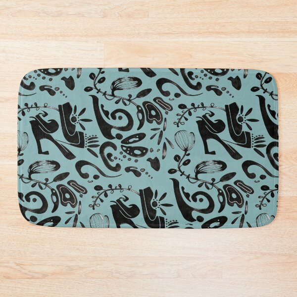 Aperçu de l'œuvre Motif folk turquoise créée et vendue par wissal.studio.