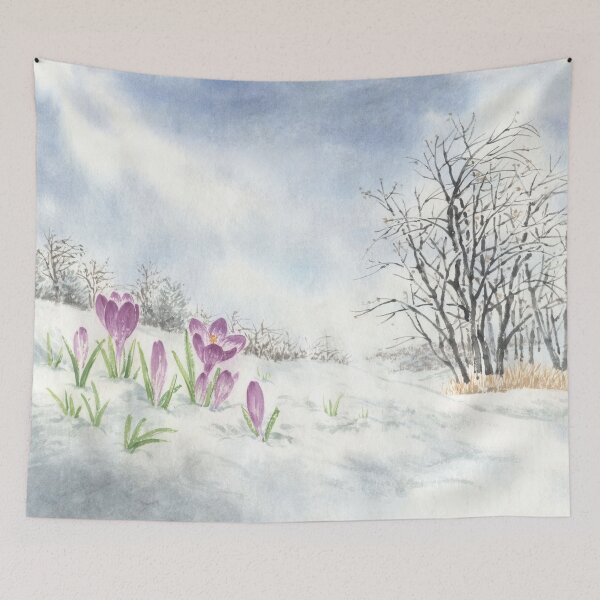 Item preview, January 3rd birthday flower Spring Crocus Landscape designed and sold by 366birthflower.