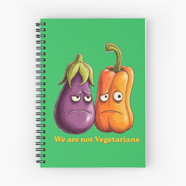 Item preview, We Are Not Vegetarians – Funny Eggplant & Bell Pepper Cartoon designed and sold by casualnature.