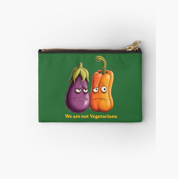 Item preview, We Are Not Vegetarians – Funny Eggplant & Bell Pepper Cartoon designed and sold by casualnature.