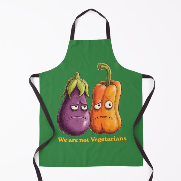 Item preview, We Are Not Vegetarians – Funny Eggplant & Bell Pepper Cartoon designed and sold by casualnature.
