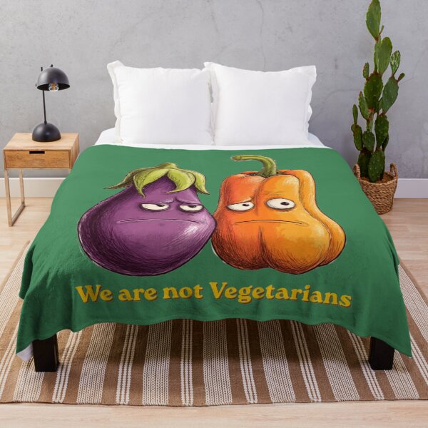 Item preview, We Are Not Vegetarians – Funny Eggplant & Bell Pepper Cartoon designed and sold by casualnature.