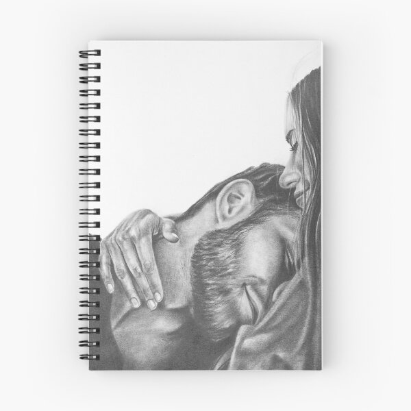 Item preview, Safe in Your Arms – Pencil Sketch Romantic Couple Portrait designed and sold by BoyanVBart.