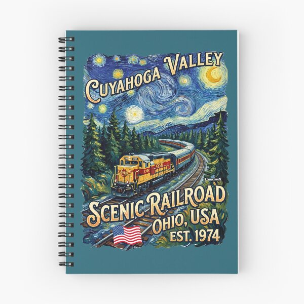 Item preview, Starry Night Cuyahoga Railroad designed and sold by EvergreenPark - Tee Studio.