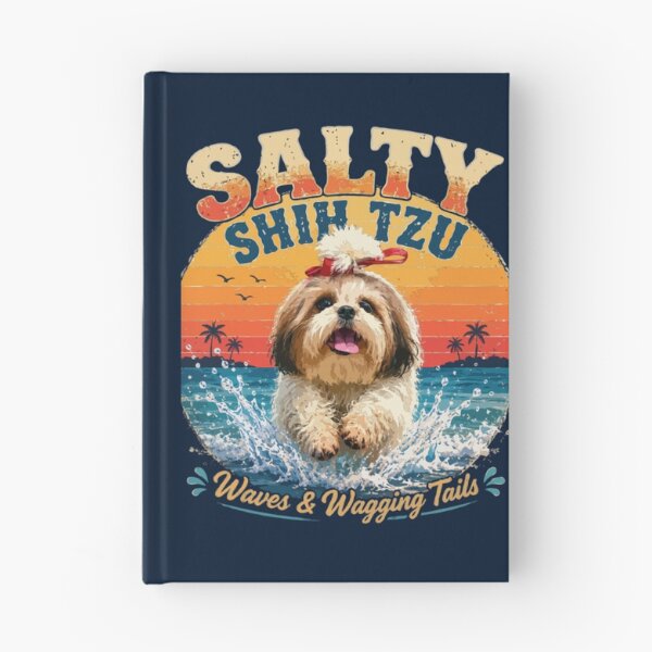 Item preview, Salty Shih Tzu – Waves & Wagging Tails Vintage Beach Dog T-Shirt | Cute Summer Shih Tzu Lover Gift designed and sold by PawsAndPallette .