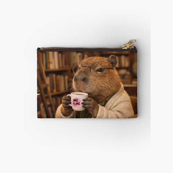 Item preview, Capybara Drinking Coffee In Library Me Time designed and sold by Soluna Studio.