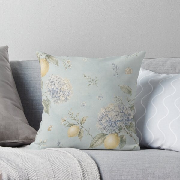 Item preview, Coastal Grandmother Granddaughter Corals Lemon Square Pillows Throws Living Room Accents designed and sold by CottageGingham.