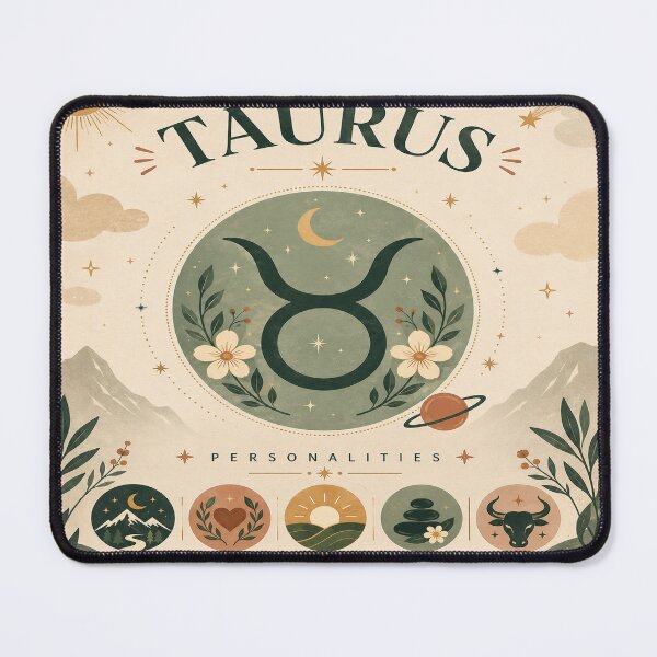 Item preview, Celestial Taurus | Vintage Zodiac Astrology & Botanical Bull Design designed and sold by RaiyanaCanvas.