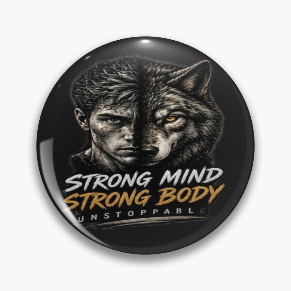Item preview, Strong Mind Strong Body - Wolf Fitness Motivation designed and sold by FABIOLA1970.