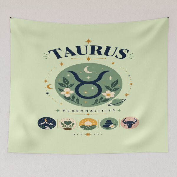 Item preview, Celestial Taurus | Vintage Zodiac Astrology & Botanical Bull Design designed and sold by RaiyanaCanvas.