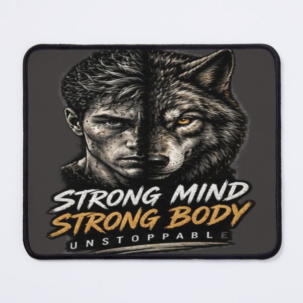 Item preview, Strong Mind Strong Body - Wolf Fitness Motivation designed and sold by FABIOLA1970.