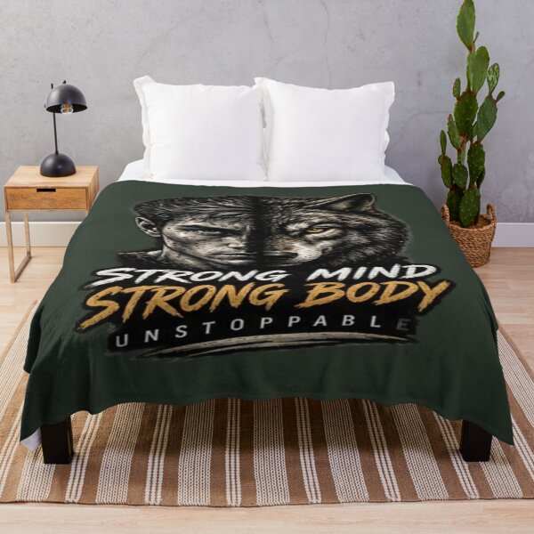 Item preview, Strong Mind Strong Body - Wolf Fitness Motivation designed and sold by FABIOLA1970.