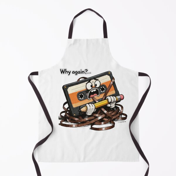 Item preview, Retro Cassette Tape Tangled and Frustrated Comic Drawing designed and sold by FireMelody.