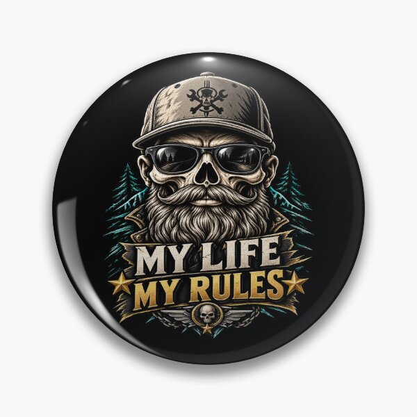 Item preview, Bearded Skull Biker My Life My Rules designed and sold by FABIOLA1970.