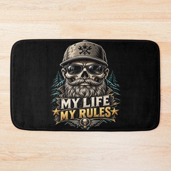 Item preview, Bearded Skull Biker My Life My Rules designed and sold by FABIOLA1970.