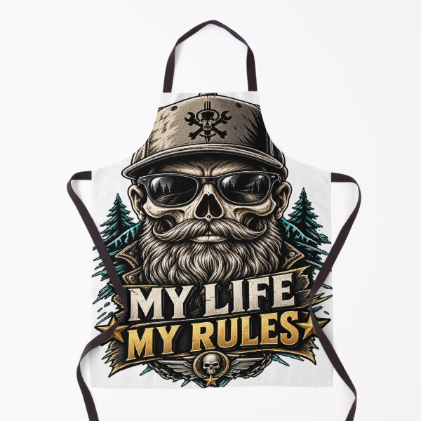 Item preview, Bearded Skull Biker My Life My Rules designed and sold by FABIOLA1970.